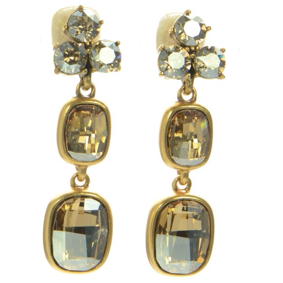 Vintage Oscar de la Renta Crystal Drop Earrings